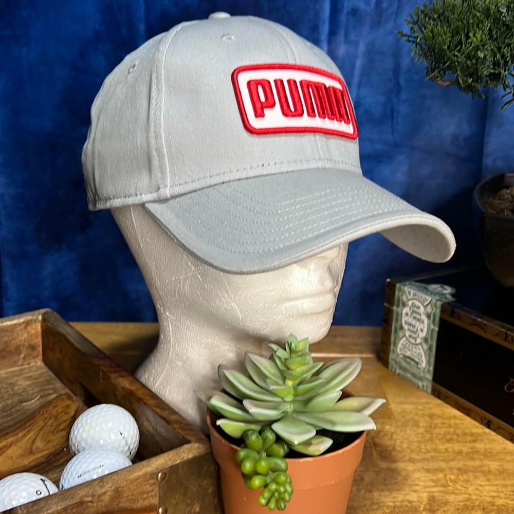 Puma golf dry cell hat adjustable gray